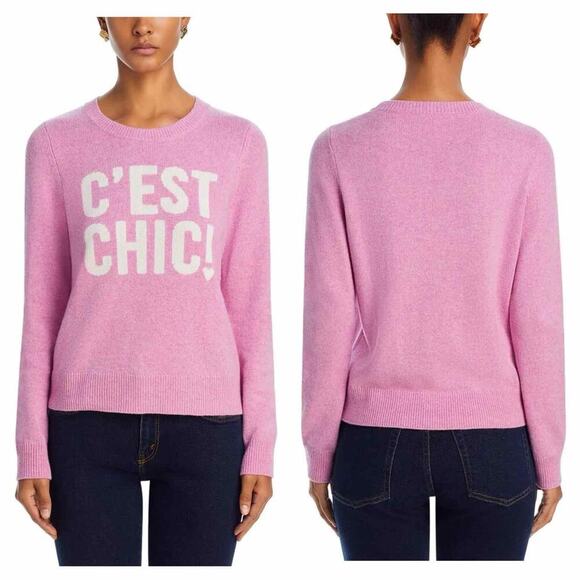 Cinq à Sept Women's C'est Chic Wool Blend Sweater Size Medium Pink Quartz Ivo - Picture 8 of 13